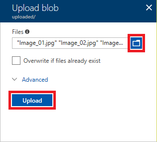 Uploading images to the "uploaded" container